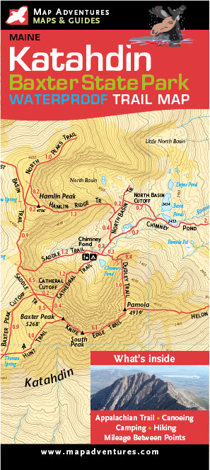 Katahdin/Baxter State Park Waterproof Trail Map